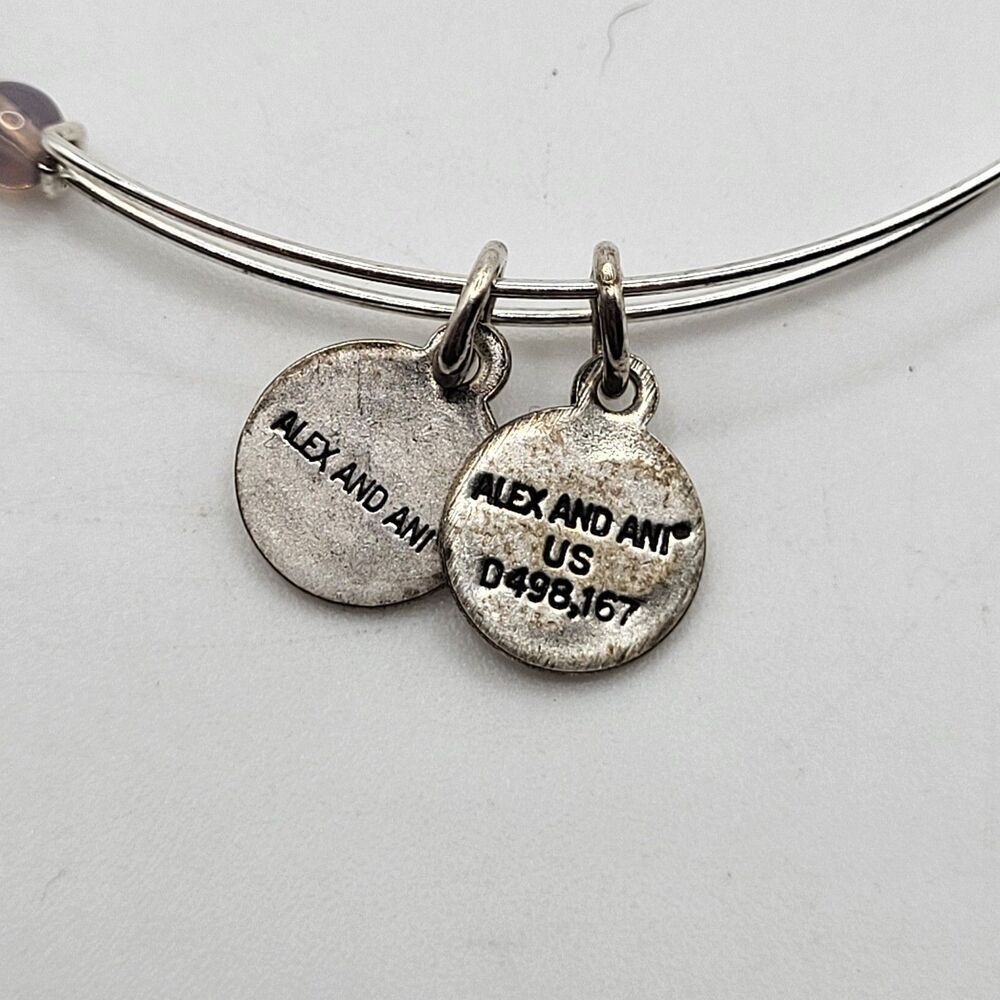 Alex & Ani Adjustable Healing Energy Beaded Bangle Bracelet 2.5in dia